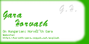 gara horvath business card